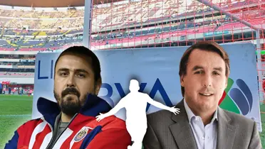Amaury Vergara, Emilio Azcárraga y silueta/ Foto Fútbol Total.