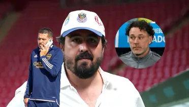 Amaury Vergara, Gabriel Milito y Juan Román Riquelme/ Foto Récord.