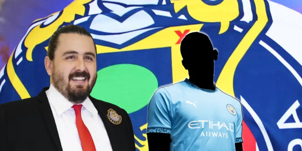 Amaury Vergara junto a futbolista incógnito del Manchester City / FOTO EL UNIVERSAL