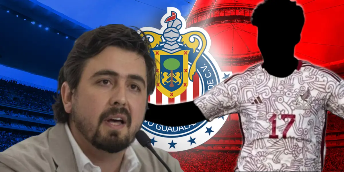 Amaury Vergara junto a futbolista incógnito del Tri / FOTO FÚTBOL TOTAL