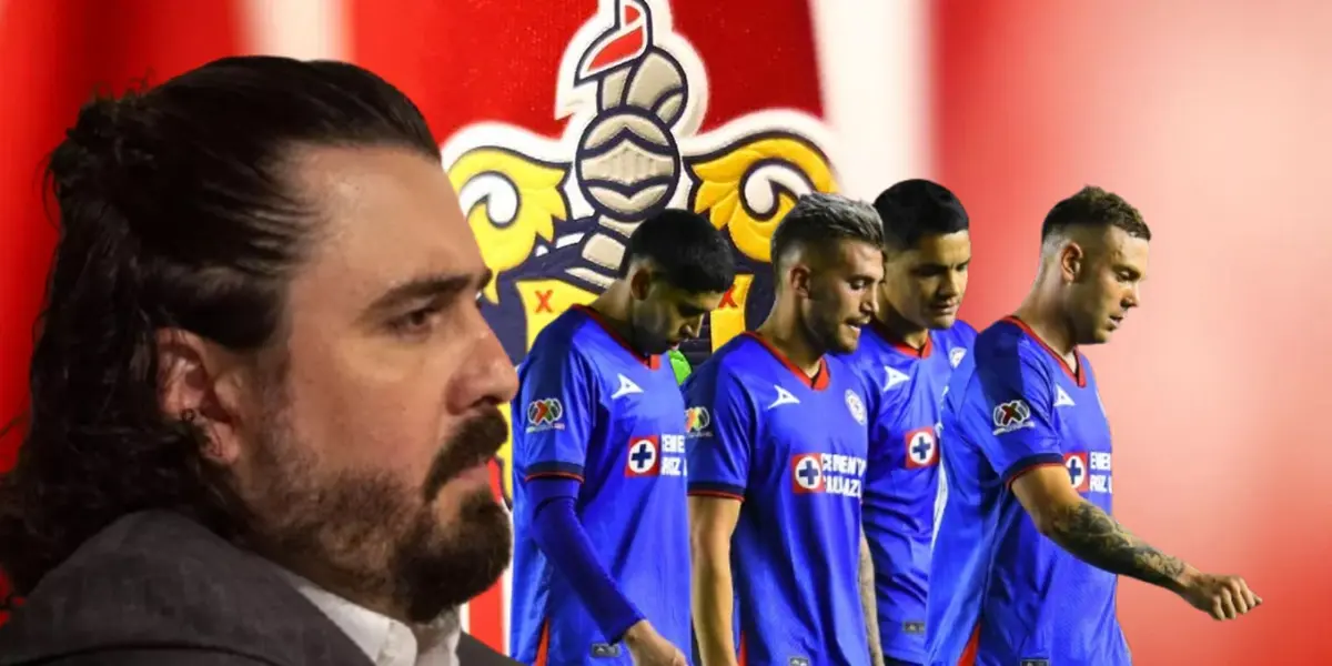 Amaury Vergara junto a futbolistas de Cruz Azul / FOTO TV AZTECA