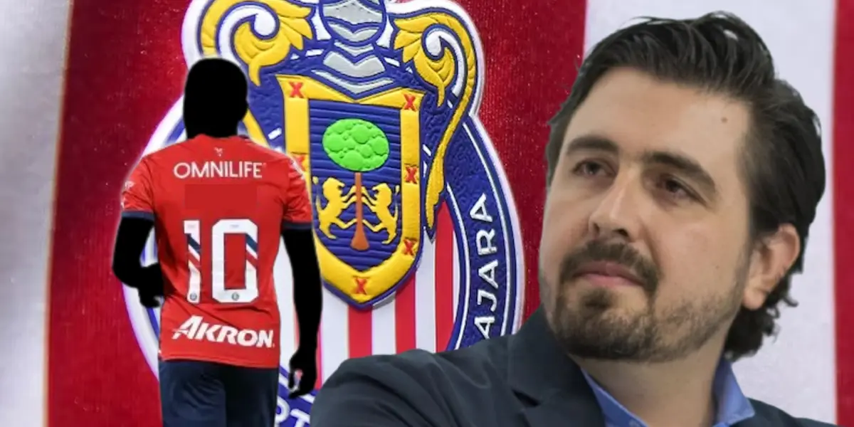 Amaury Vergara junto al 10 incógnito de Chivas / FOTO TV AZTECA