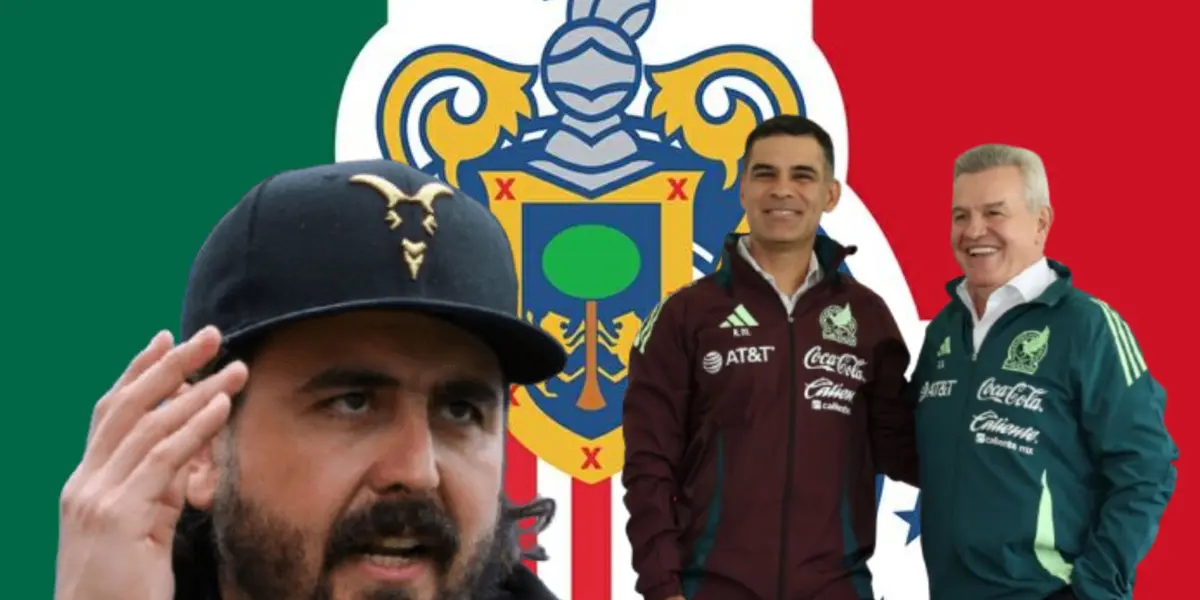Amaury Vergara molesto y Javier Aguirre junto a Rafael Márquez/ Foto Pinterest.