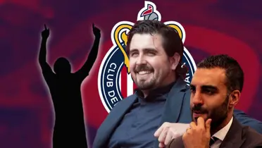 Amaury Vergara, silueta de jugador y Simón Levy/Foto Chivas.