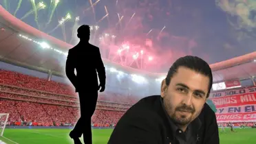 Amaury Vergara sonriendo y silueta de hombre/Foto Debate.