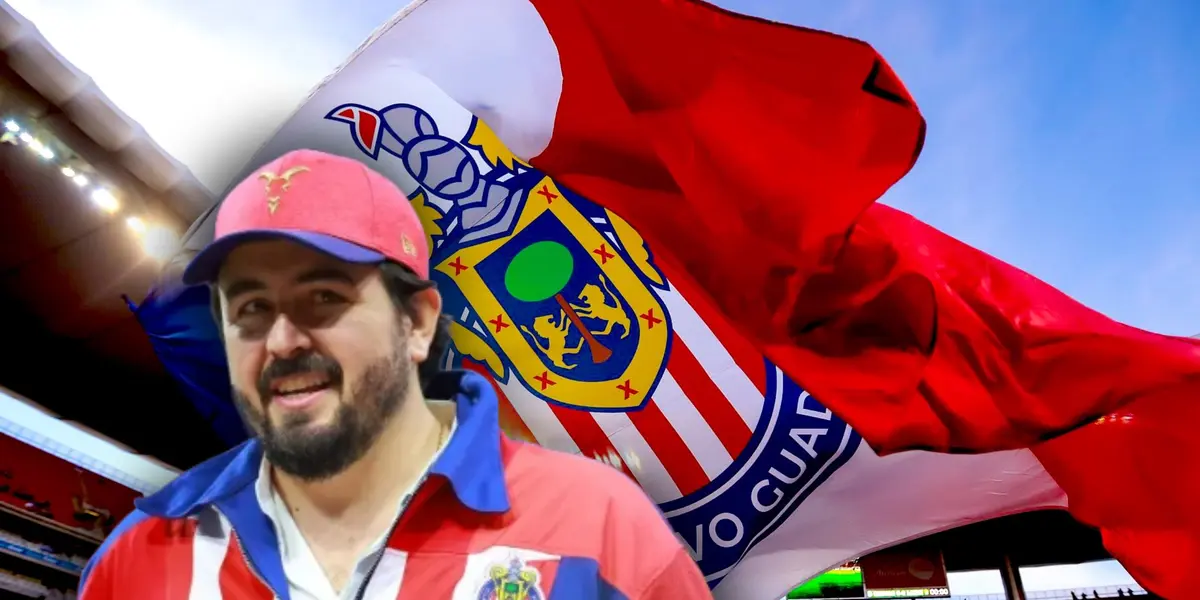 Amaury Vergara y bandera de Chivas/Foto Mosaic Lille.