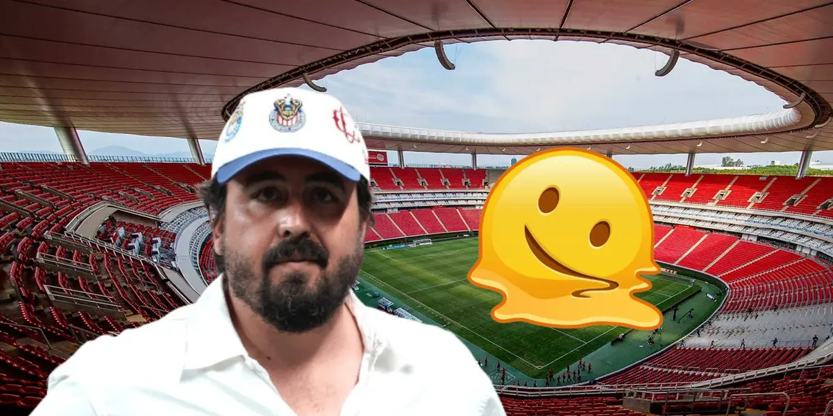 Amaury Vergara y emoji derritiéndose/Foto Estadio Akron.