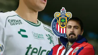 Amaury Vergara y futbolista del León/Foto CIMOM Noticias.