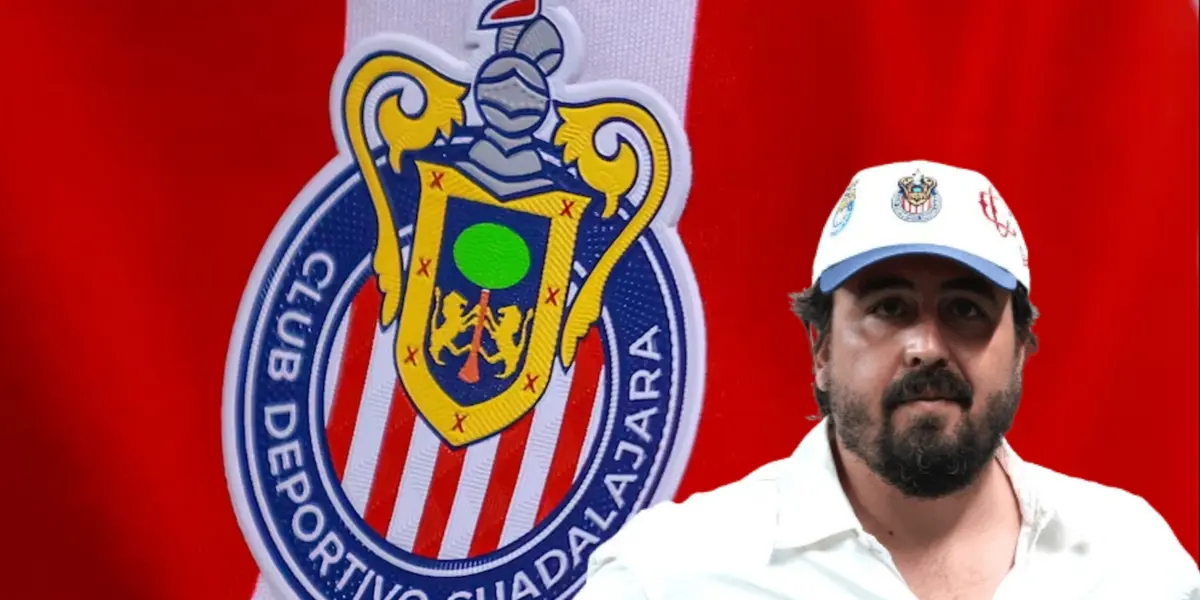 Amaury Vergara y logo de Chivas/Foto El Universal.