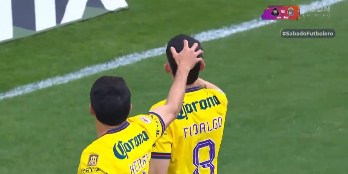 América gana tempranamente con gol de Fidalgo. Sin embargo, en la celebración, el que más lo festejó fue Erick Sánchez, pues brincó con todo