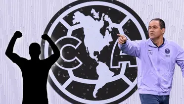 André Jardine apuntando y silueta de jugador/Foto Somos América.