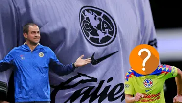 André Jardine con las manos alzadas y un jugador con el rostro tapado/ Foto Club América.