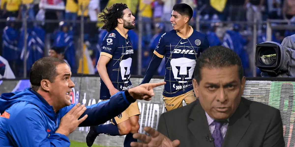 André Jardine, Felipe Ramos RIzo y jugadores de Pumas/ Foto Raúl Orvañanos.
