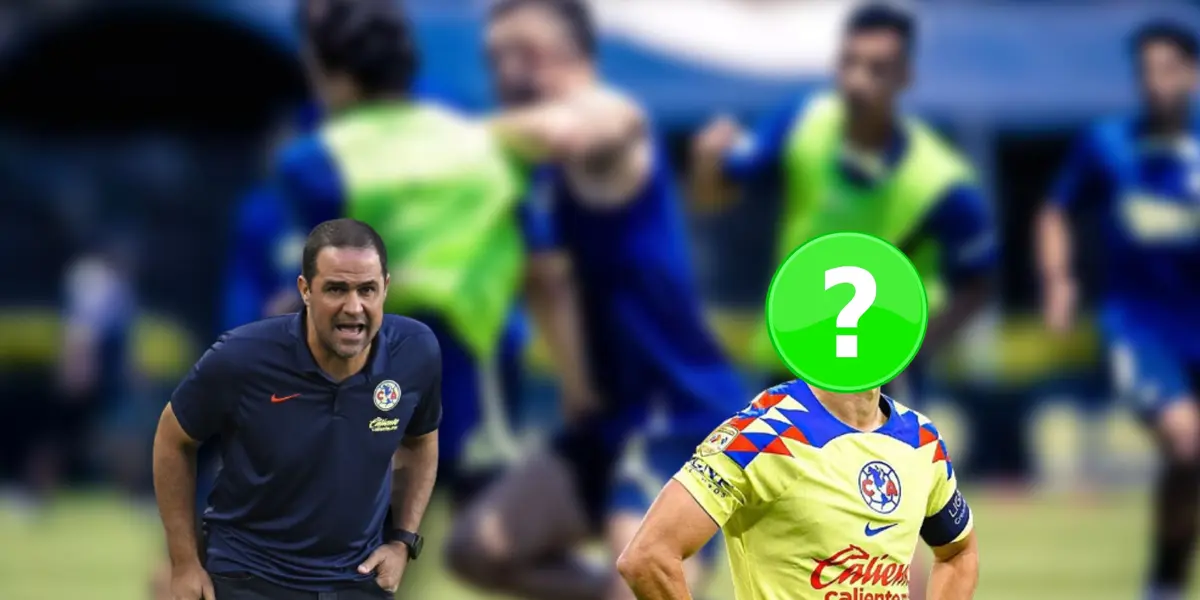 André Jardine gritando y a su lado un jugador del América/ Foto TUDN.