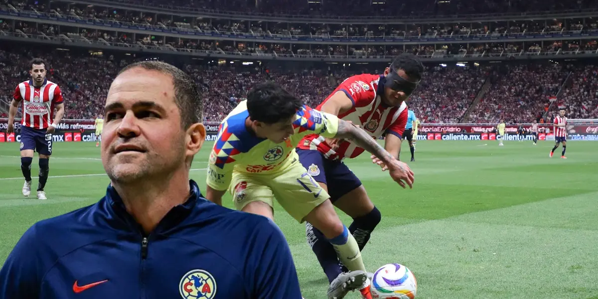 André Jardine junto al Chivas vs América / FOTO X