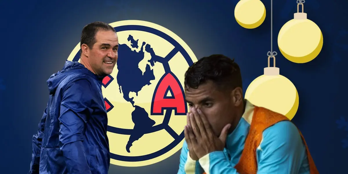 André Jardine sonriendo, Jonathan dos Santos saludando/ Foto Club América.