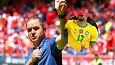 André Jardine y futbolista brasileño recortado/Foto Getty Images.