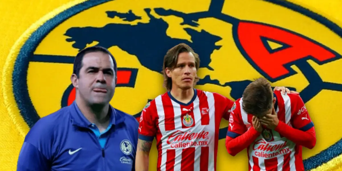 André Jardine y jugadores de Chivas tristes/Foto Pasión Águila.