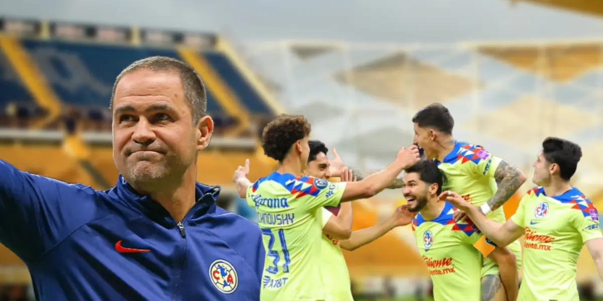 André Jardine y jugadores del América/Foto Estadios de México.