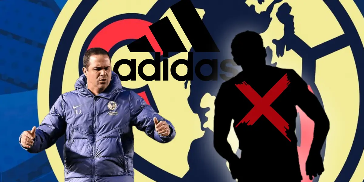 André Jardine y sombra de jugador/Foto Club América.