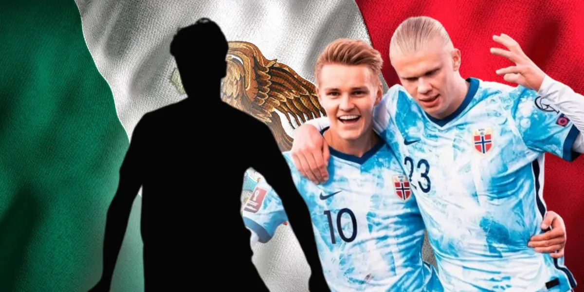 Andreas Heredia en forma de silueta, Martín Odegaard y Erling Haaland/Foto W Deportes.