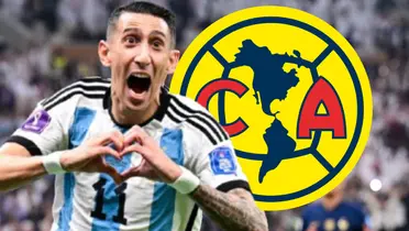 Ángel Di María junto al escudo del América / FOTO TRANSFERMARKT