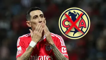 Ángel Di María y escudo del América con cruz en el centro/ Foto Olé.