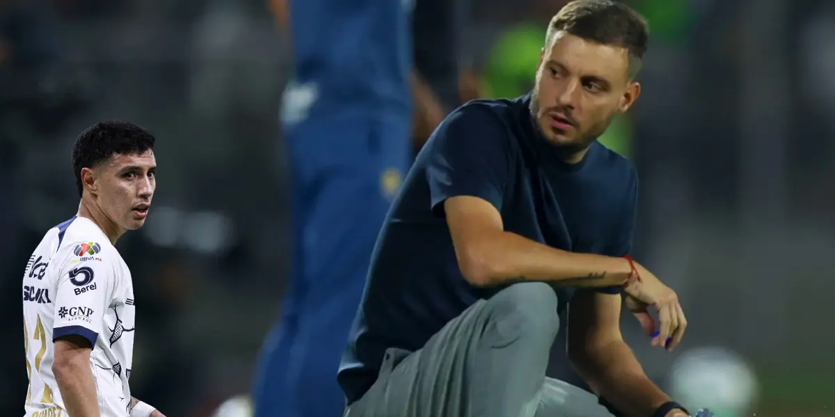 Anselmi dirigiendo en el Pumas vs Cruz Azul, CF ida. Foto: ESTO