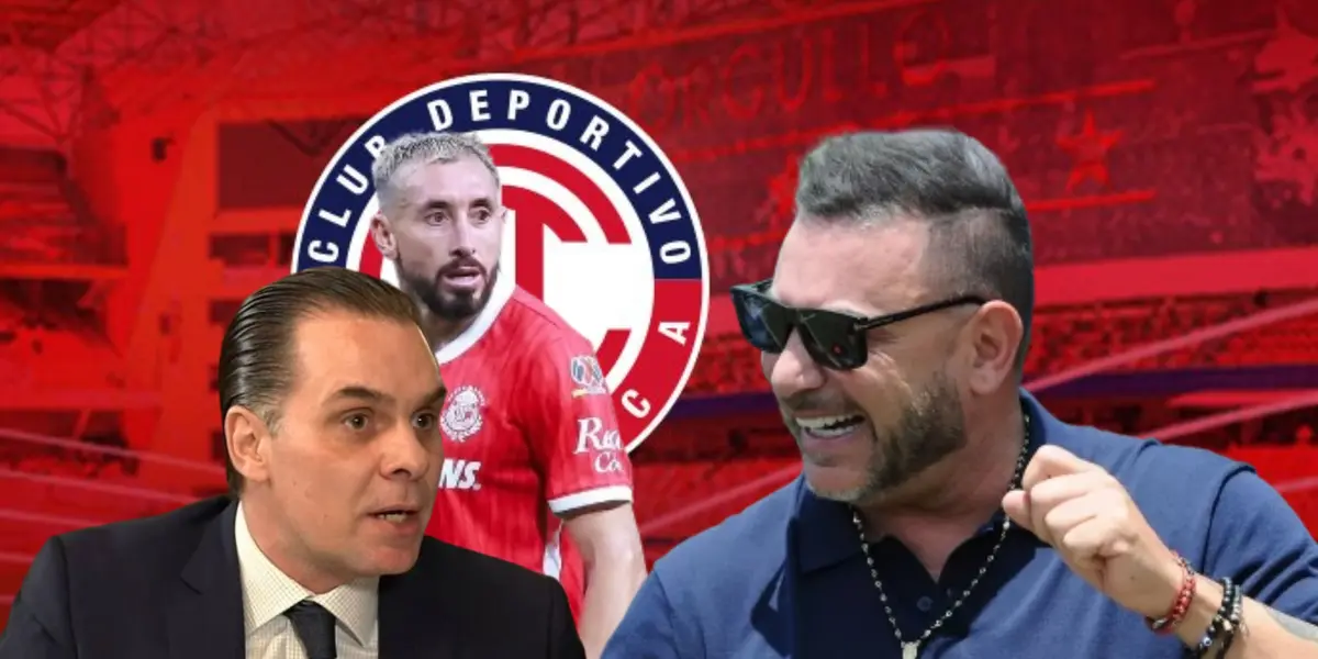 Antonio Mohamed, Héctor Herrera, Christian Martinoli y emoji de mano/ Foto Toluca.