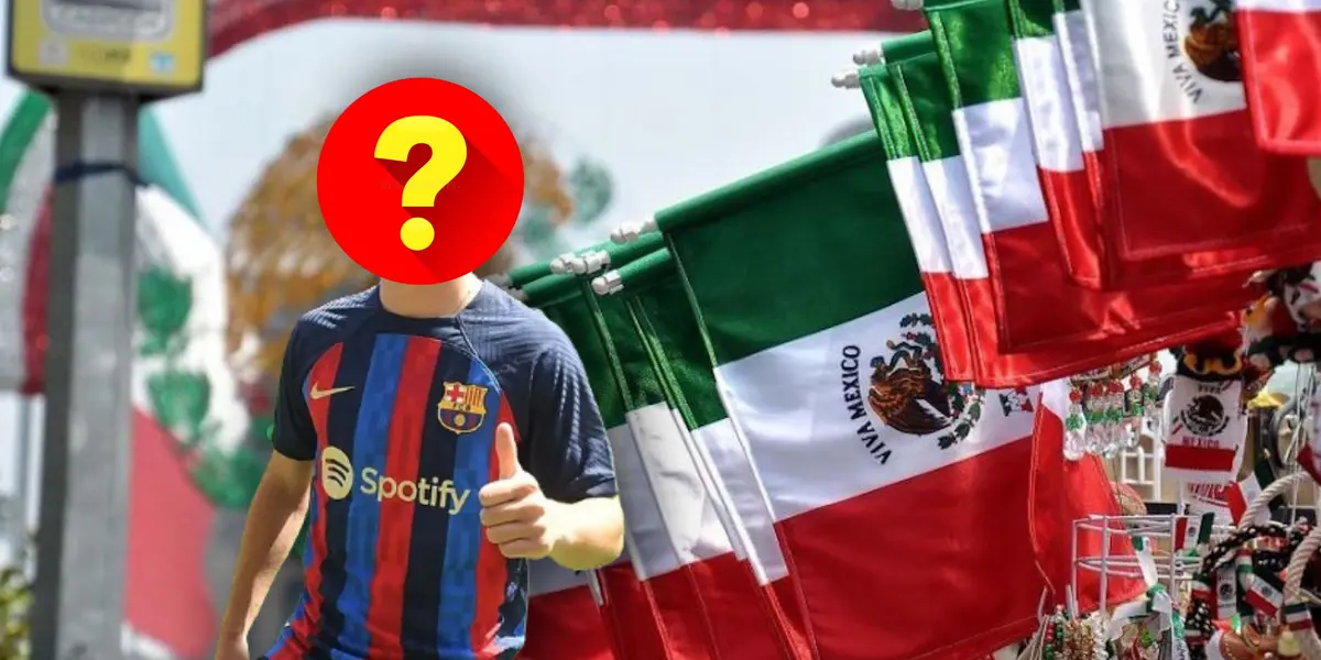 Banderas de México y jugador con el rostro tapado/Foto López Dóriga Digital.