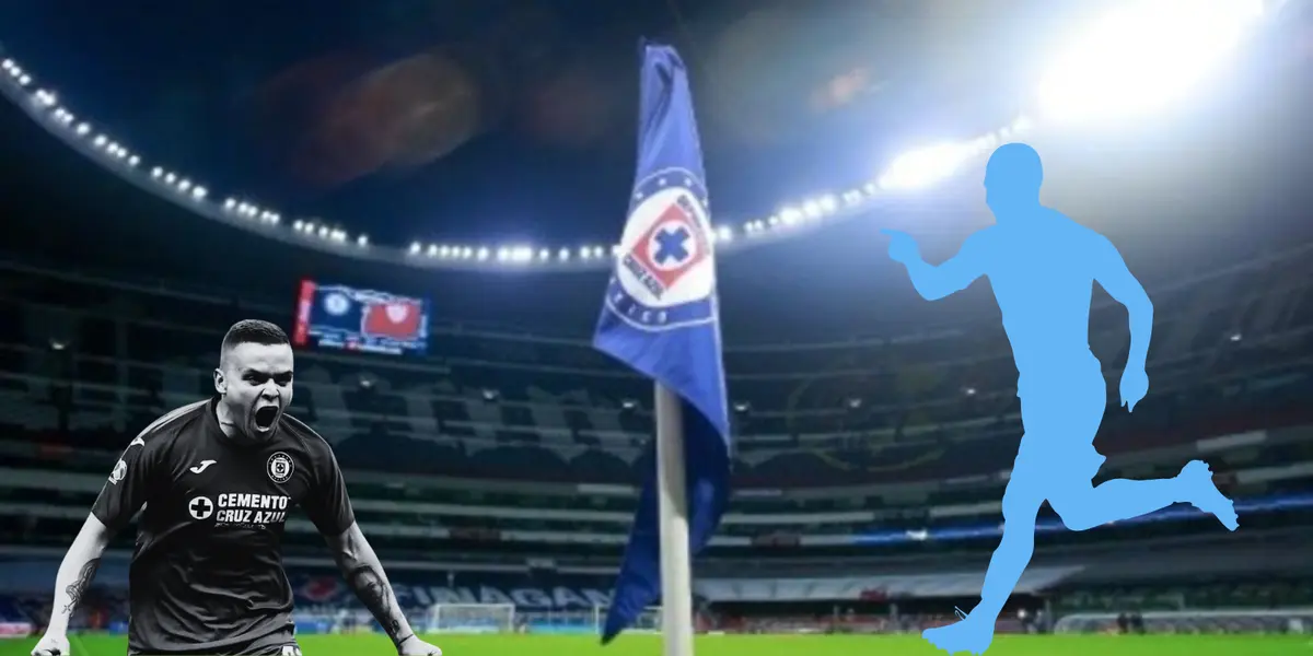 Banderín de Cruz Azul en Estadio Azteca. Foto: Bolavip