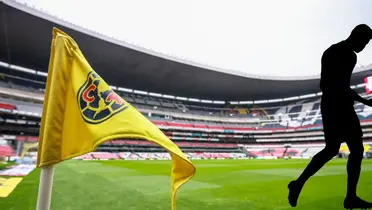 Banderín de fondo en el Azteca. Foto; Club América
