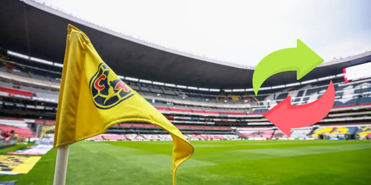 Banderín tomado del Club América, en el Azteca.