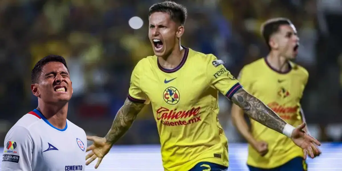 Brian celebrando, foto de Excélsior, y Romo sufriendo.