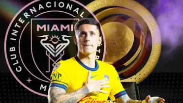 Brian Rodríguez junto al escudo del Inter de Miami / FOTO DALE AMÉRICA