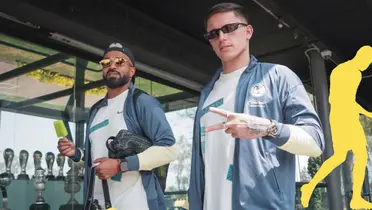 Brian y Aguirre rumbo a GDL. Foto; Club América