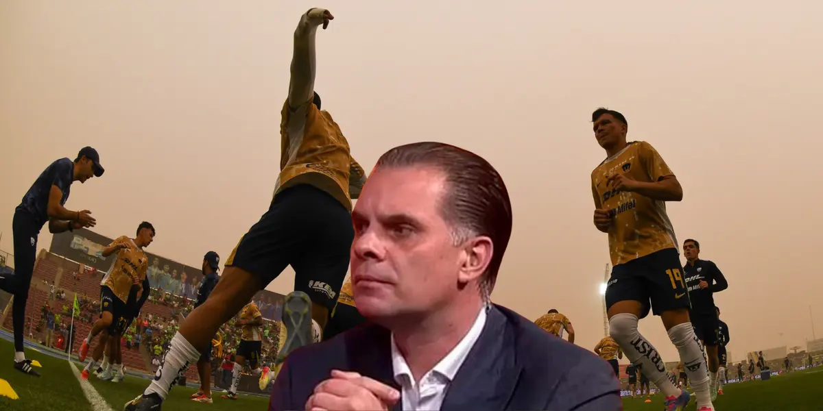 Calentamiento vs Juárez. Foto: Pumas, con Martinoli al frente