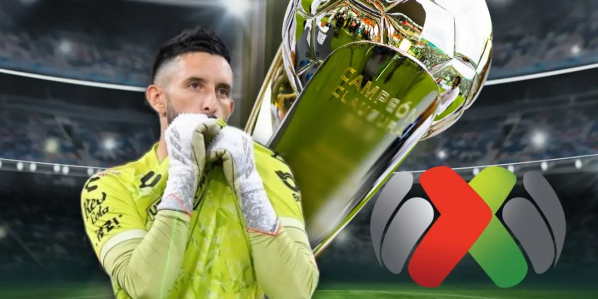 Camilo Vargas y logo de Liga MX/Foto El Financiero.