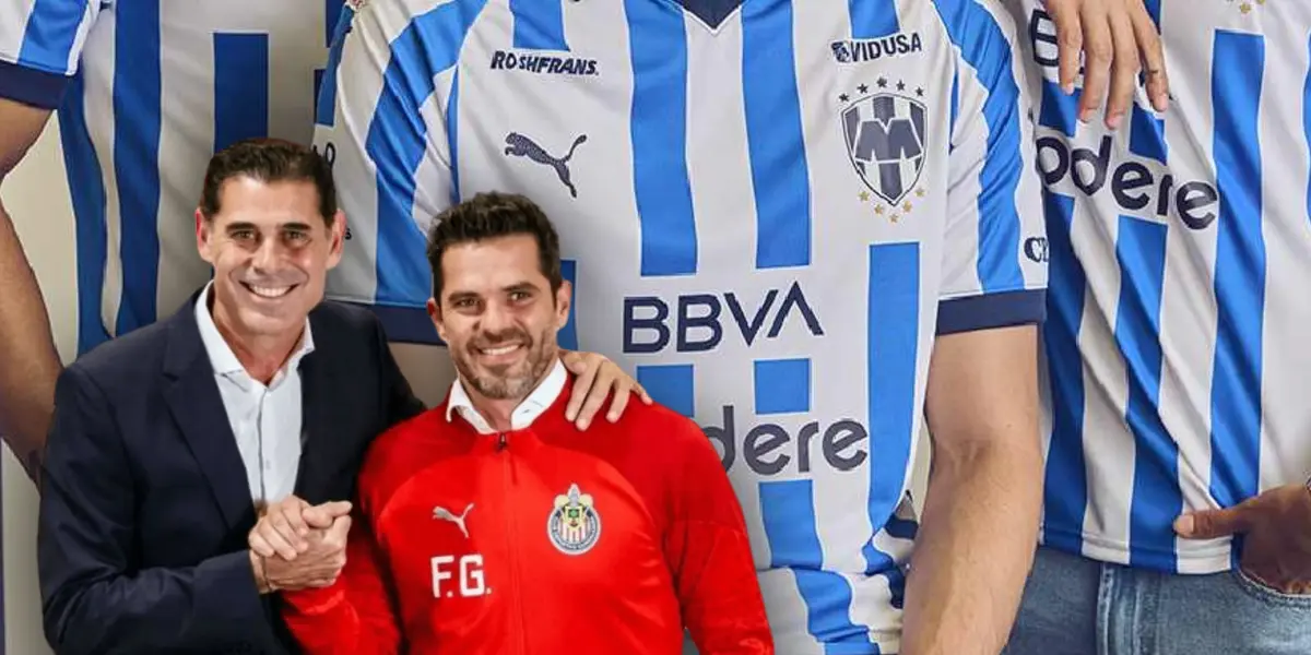 Camiseta de Rayados, Fernando Gago y Fernando Hierro/ Foto Récord.