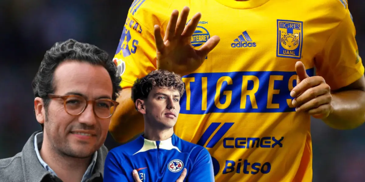Camiseta de Tigres, Igor Lichnovsky y Mauricio Culebro/Foto TV Azteca.