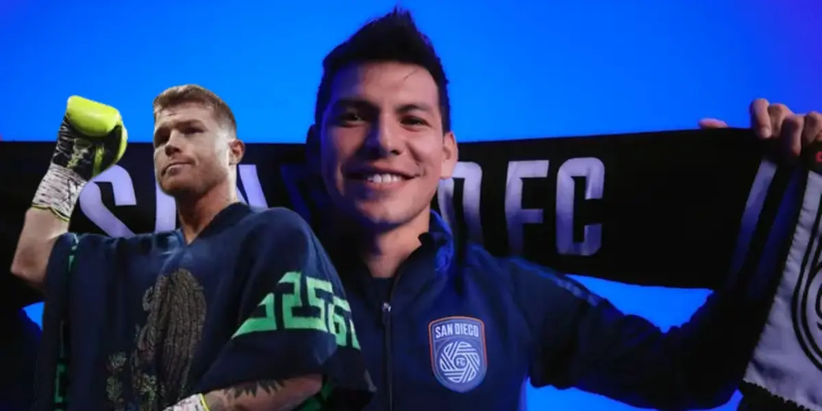 Canelo Álvarez junto a Hirving Lozano / FOTO TUDN