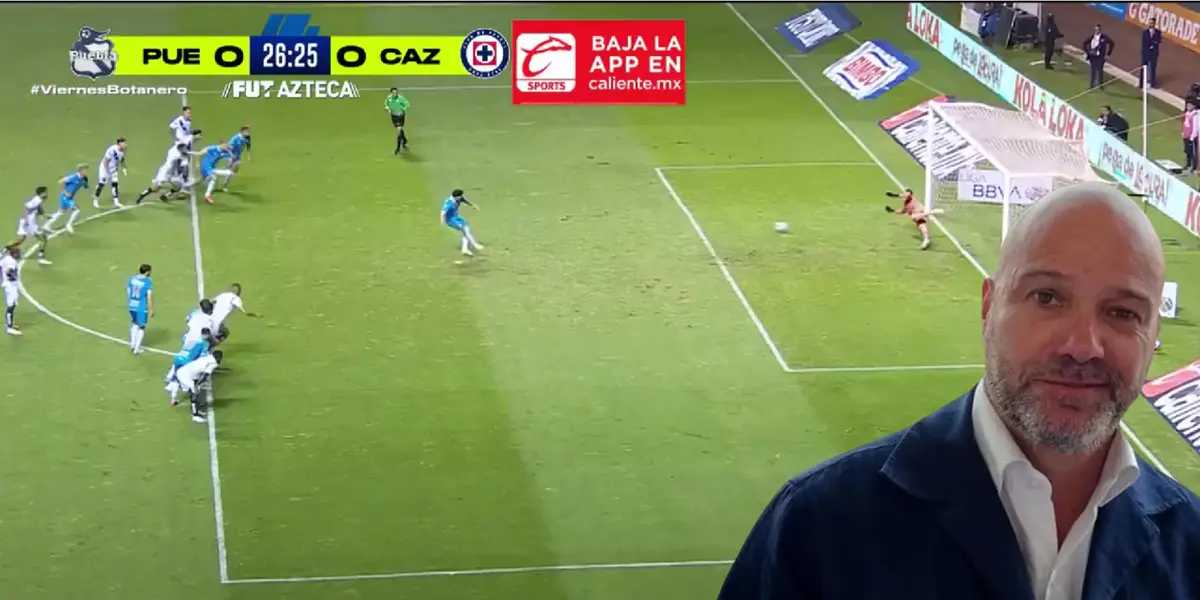 Captura de Azteca Deportes, de la falla de Jorge Sánchez