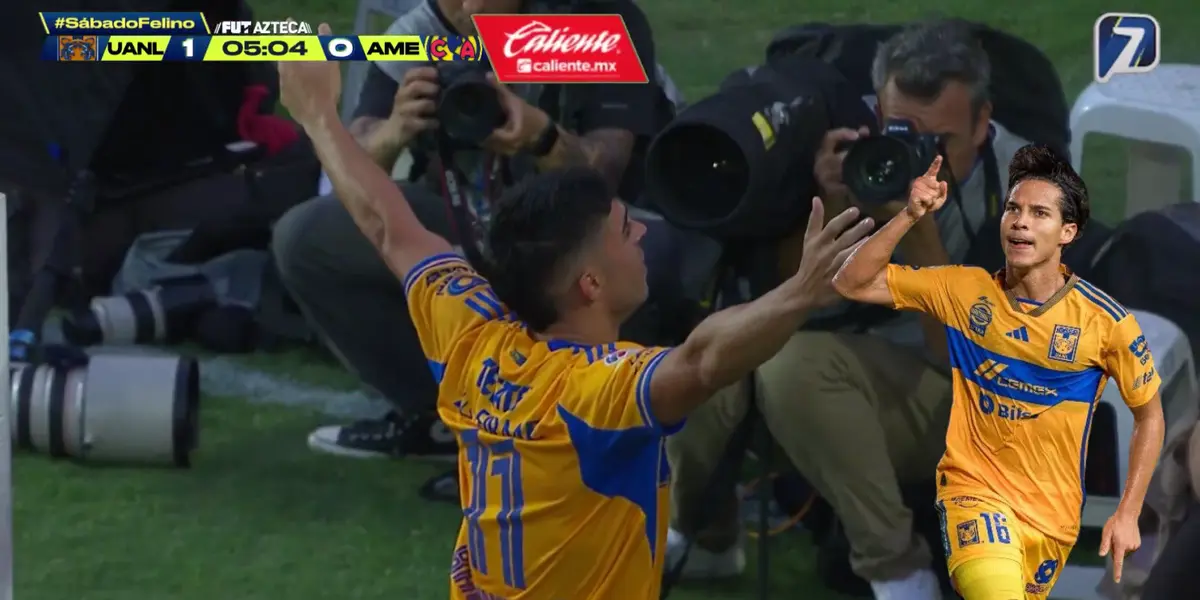 Captura de Azteca Deportes tras el gol de Brunetta