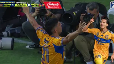 Captura de Azteca Deportes tras el gol de Brunetta
