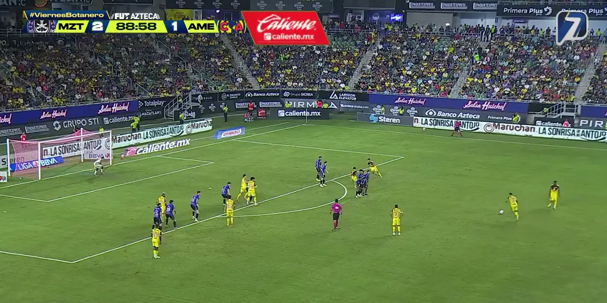 Captura de Azteca Deportes tras el golazo de Rodríguez