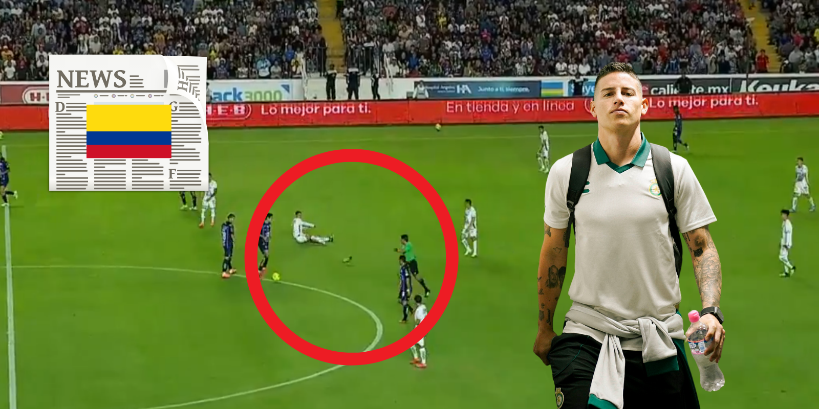 Captura de Caliente TV del calentón de James