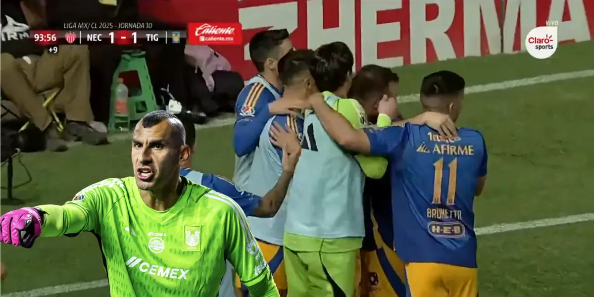 Captura de Claro Sports del gol de Tigres