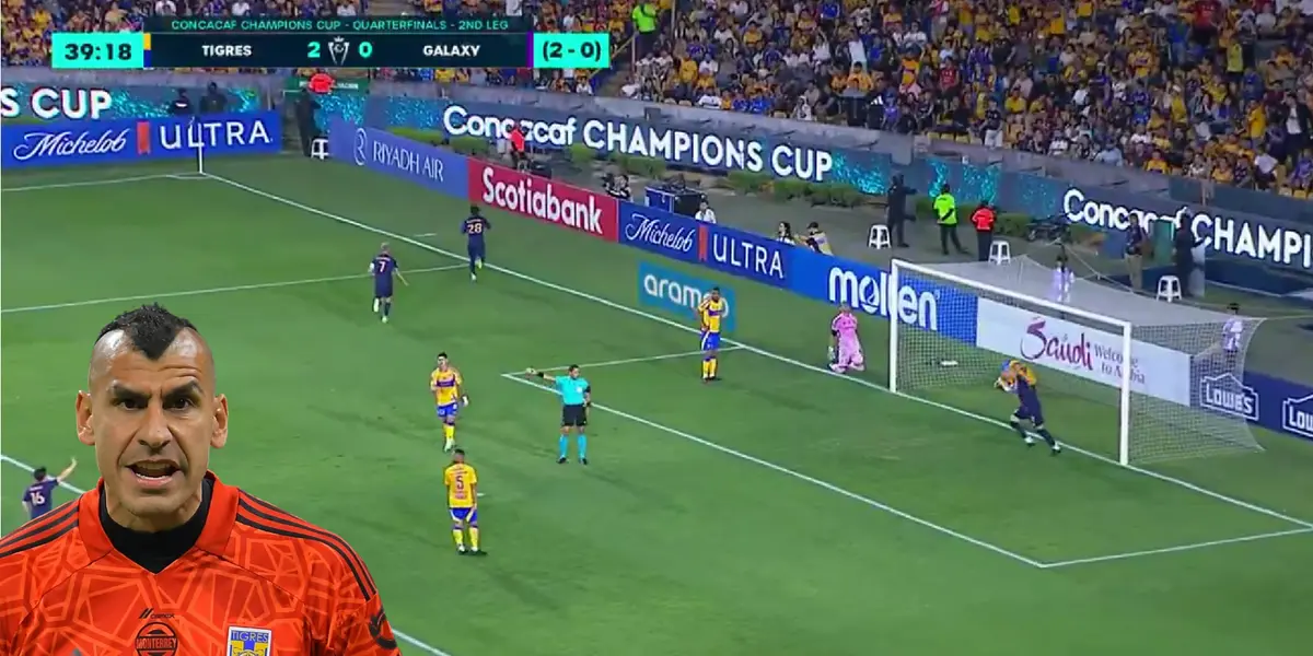 Captura de Concachampions del gol de Galaxy
