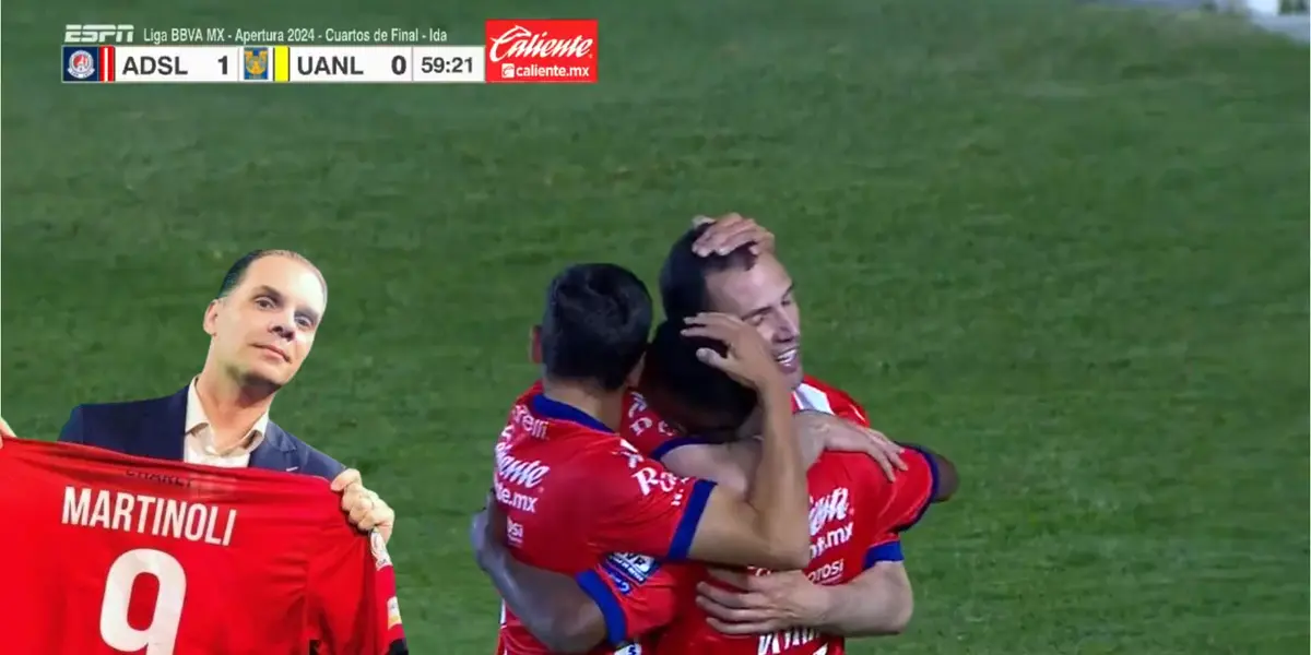 Captura de ESPN del 2-0 de San Luis