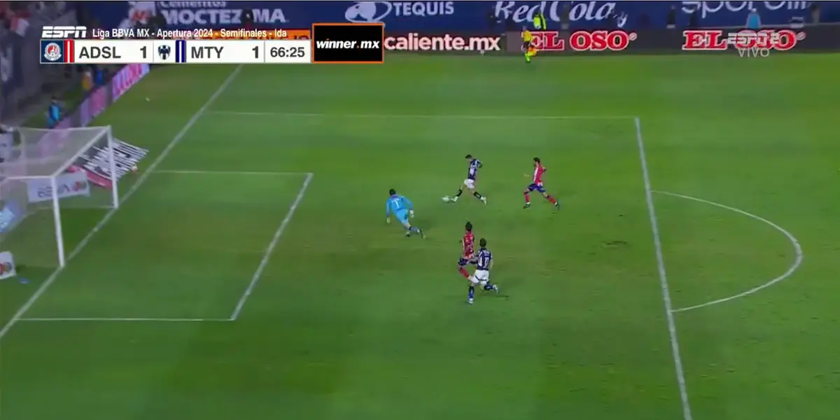 Captura de ESPN del gol de Berterame